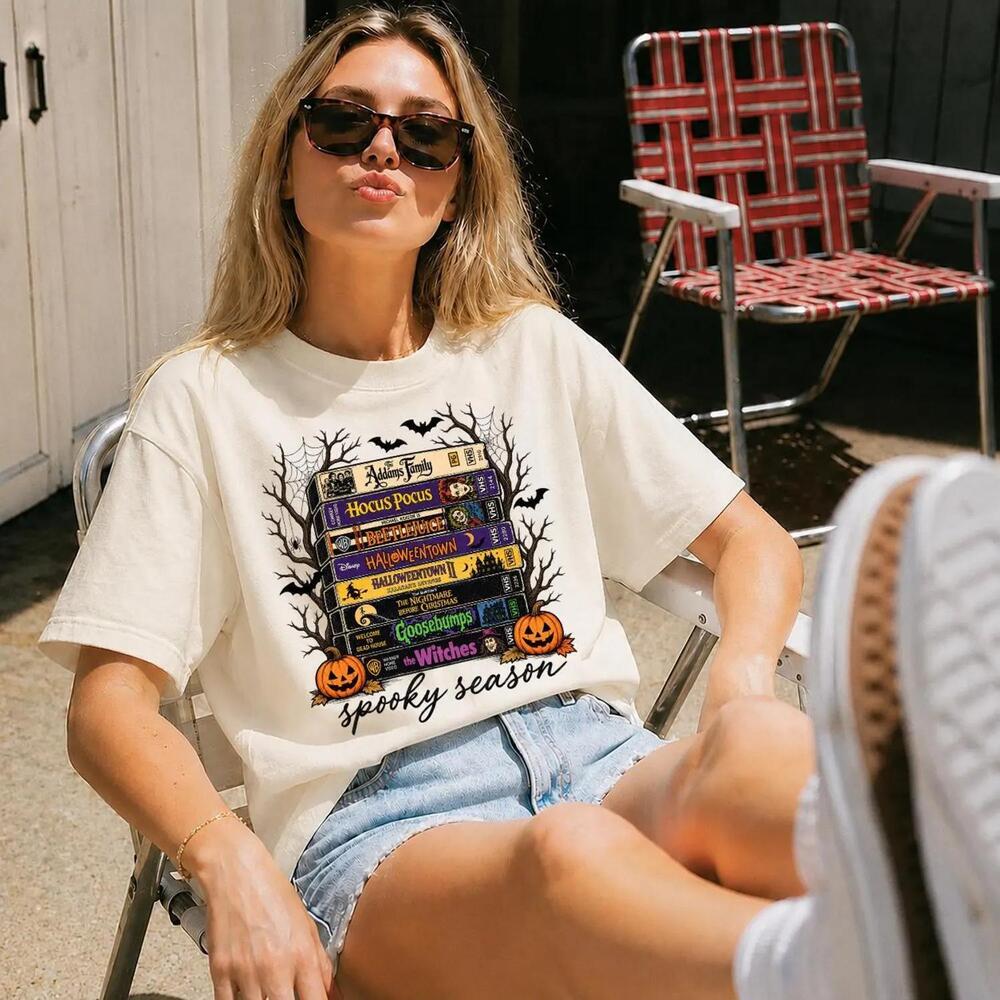 Retro Vhs Horror Movie T-Shirt 90S Halloween Graphic Tee 100 Cotton